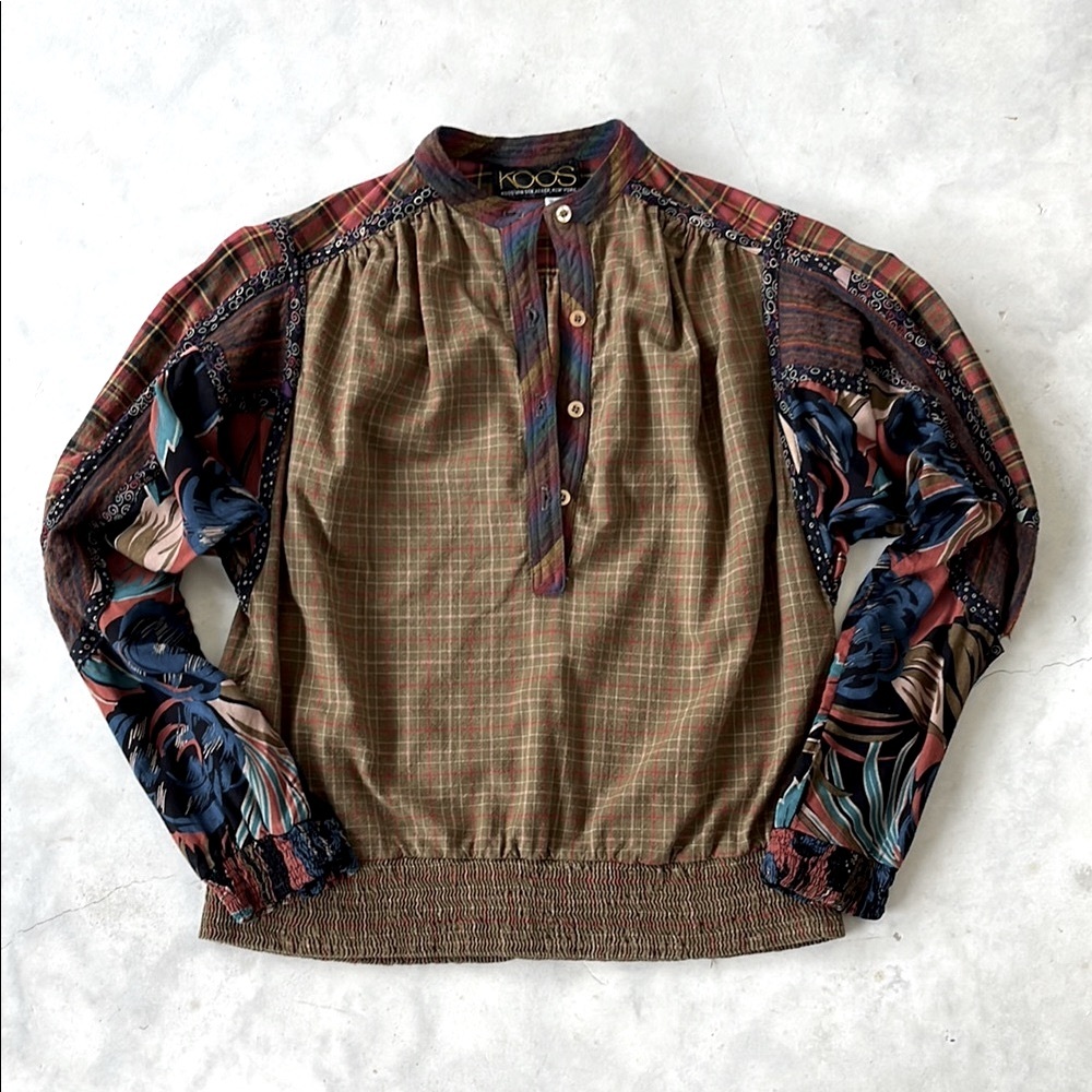 KOOS VAN DEN AKKER Mixed Print Blouse Vintage Wearable Art